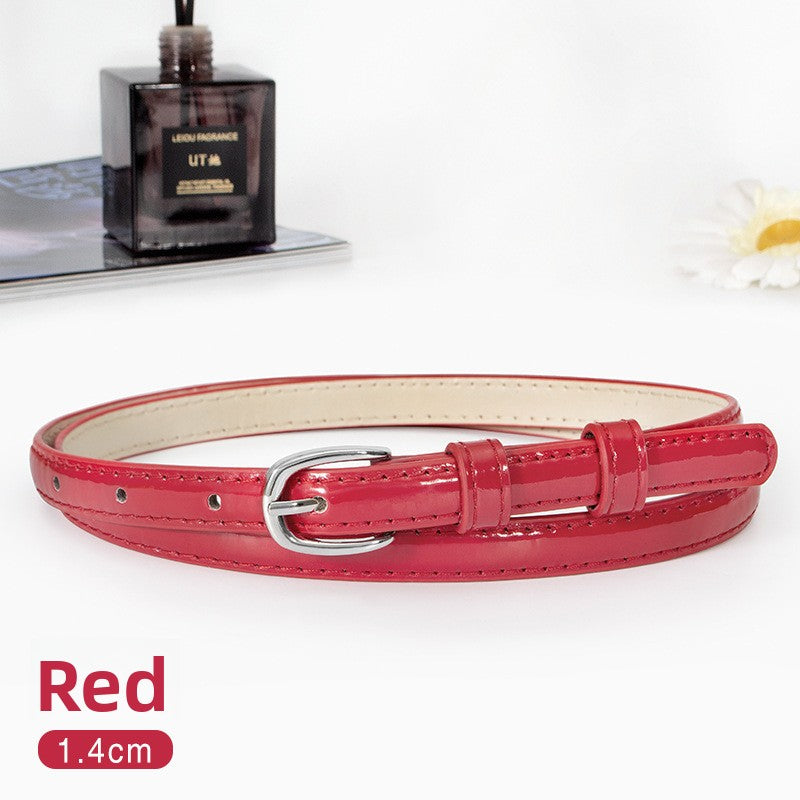 Women's Shiny PU Leather Belt with Pin Buckle