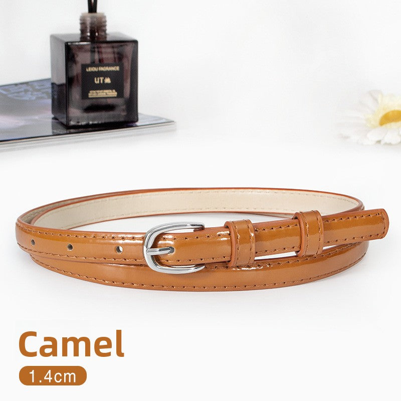 Women's Shiny PU Leather Belt with Pin Buckle