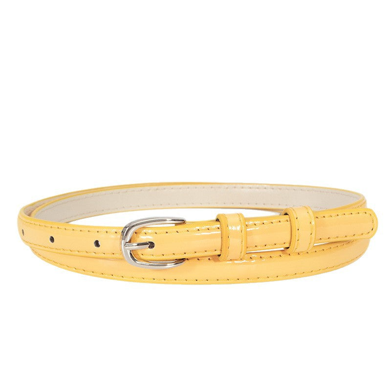 Women's Shiny PU Leather Belt with Pin Buckle