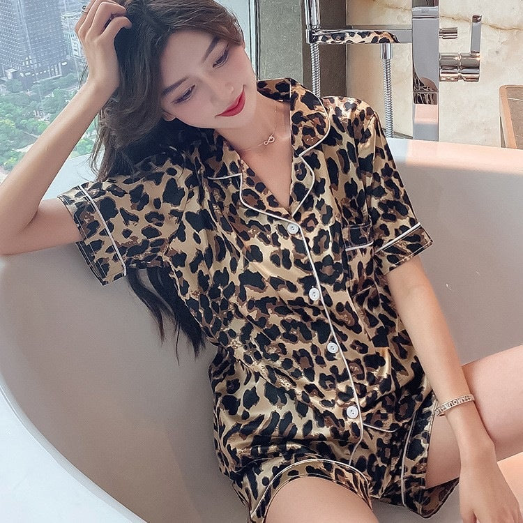 Women's Short Sleeve Lapel Pajama Set