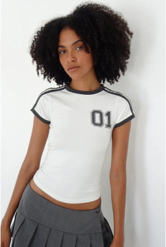 Women's short-sleeve round-neck top