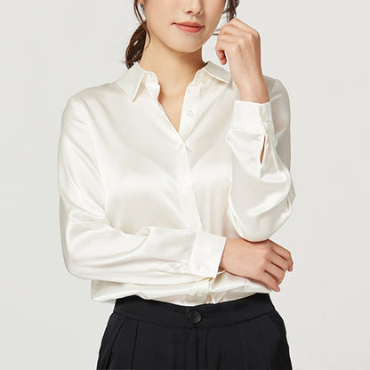 Women's Silk Shirt Long Sleeve Satin Top