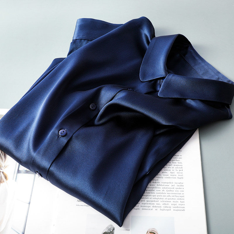 Women's Silk Shirt Long Sleeve Satin Top