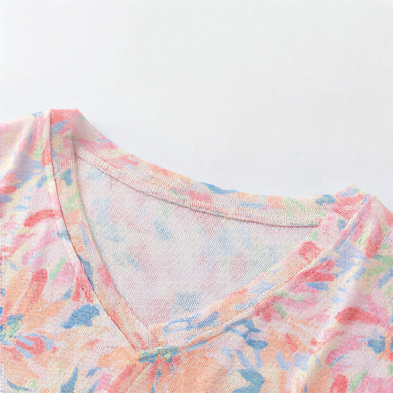 Women's Silk V-Neck Floral Print Blouse