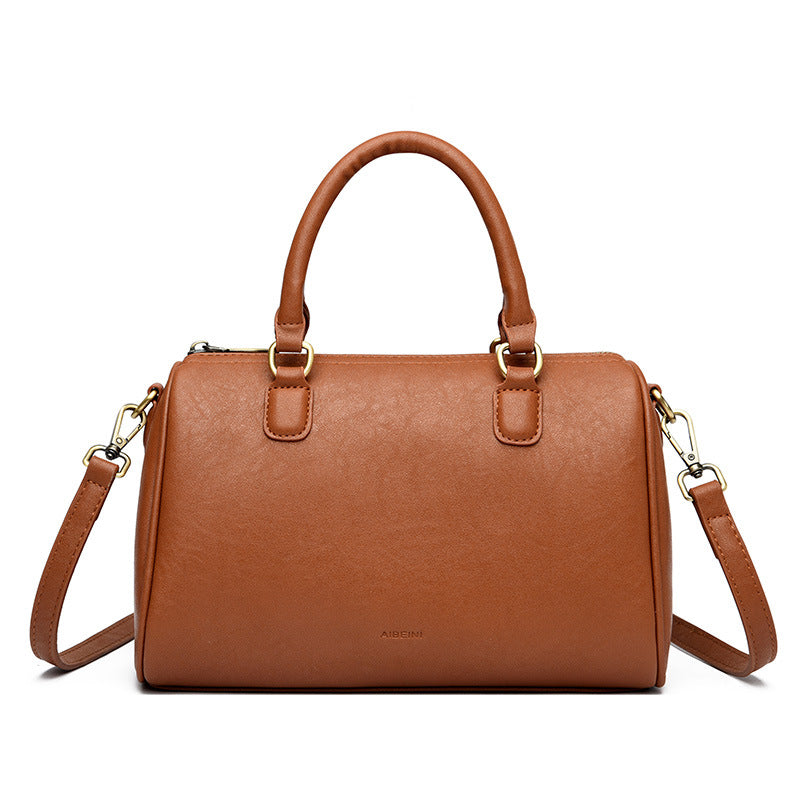 Women's Single Shoulder Bag Retro Cylindrical Purse