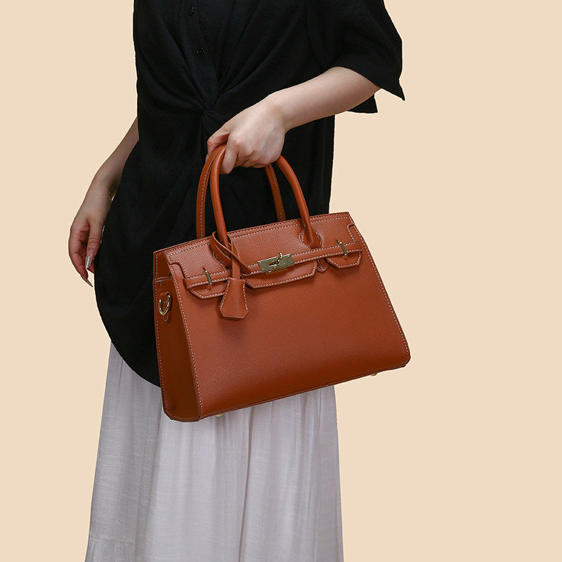 Women's Single Shoulder Crossbody Bag with Lychee Pattern
