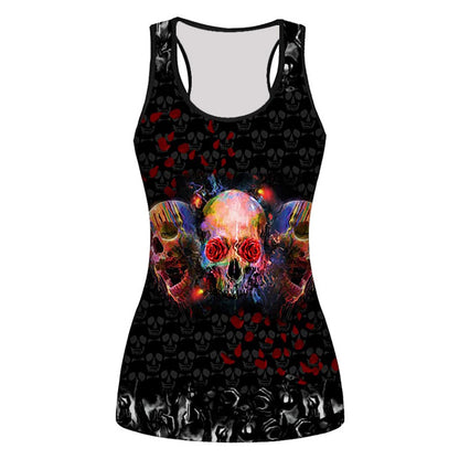 Women's Sleeveless 3D Printed Slim Fit T-Shirt