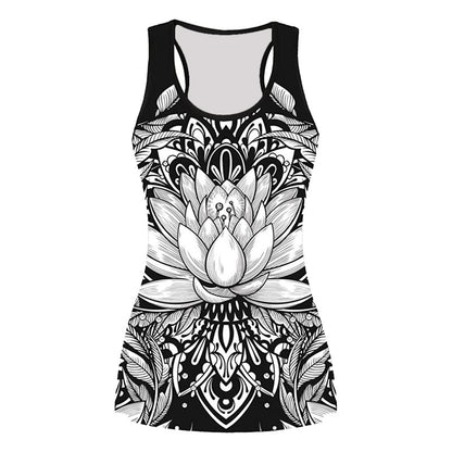 Women's Sleeveless 3D Printed Slim Fit T-Shirt