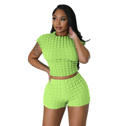 Women's Sleeveless Crop Top and Shorts