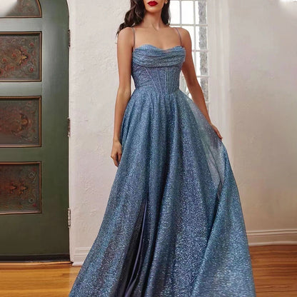 Women's Sleeveless Gold Accent V-Neck Swing Dress