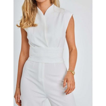 Women's sleeveless slimming wide-leg one-piece pants