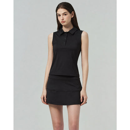 Women's Sleeveless Sports Vest with Polo Collar