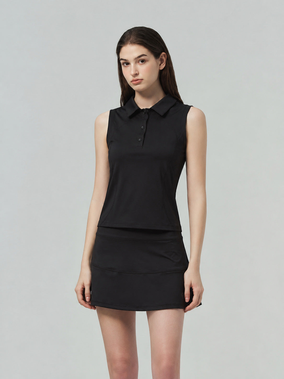 Women's Sleeveless Sports Vest with Polo Collar