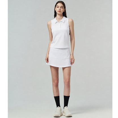 Women's Sleeveless Sports Vest with Polo Collar