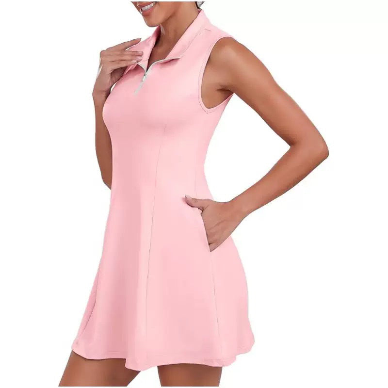 Women's Sleeveless Tennis Suit with Built-in Shorts
