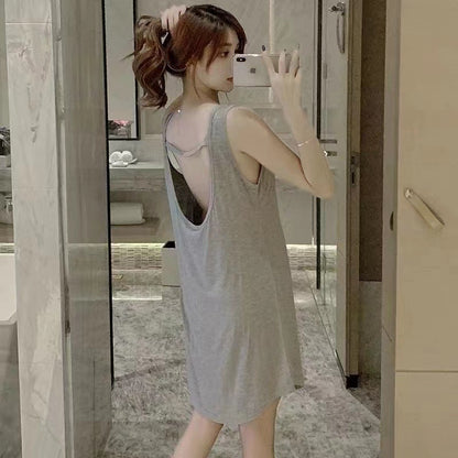 Women's Sleeveless U-collar Sleepwear