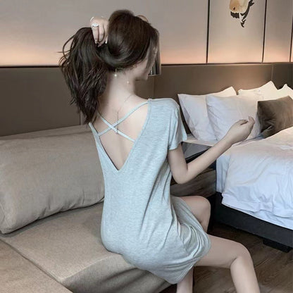 Women's Sleeveless U-collar Sleepwear