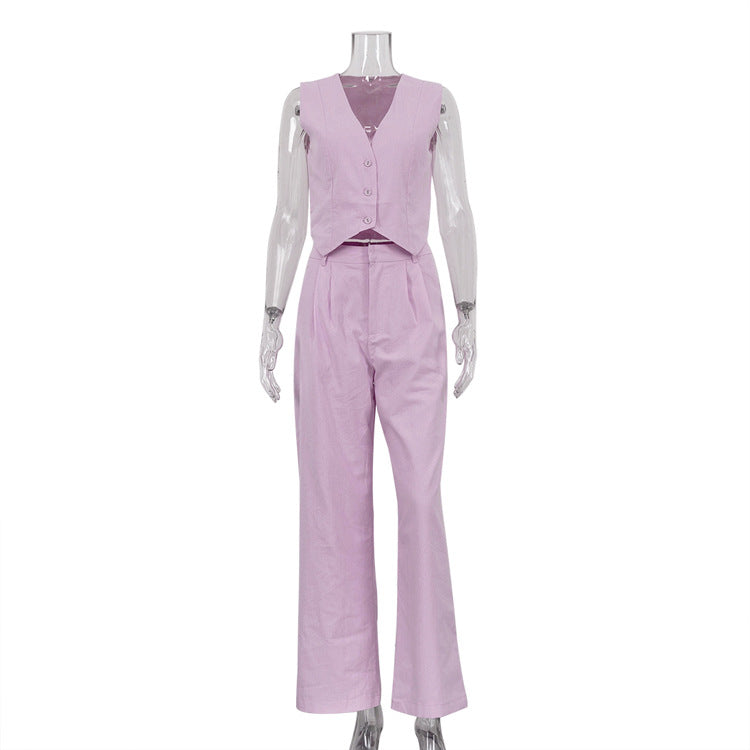 Women's Sleeveless Vest and Trousers