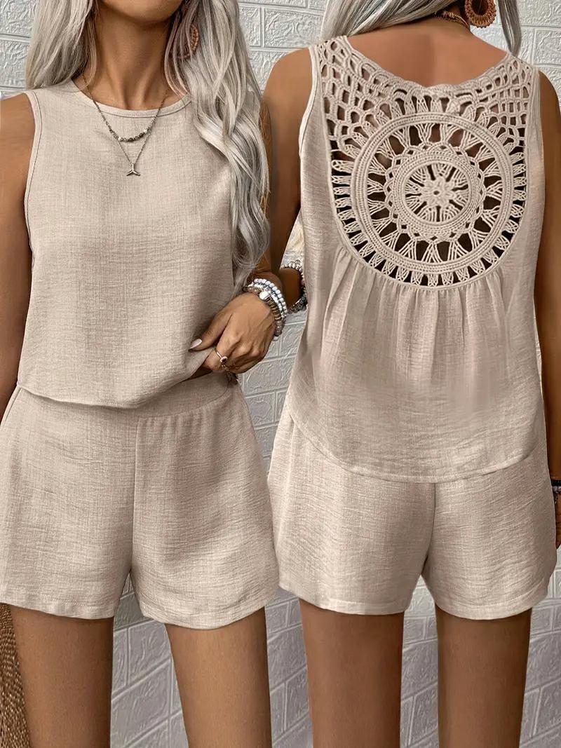 Women's Sleeveless Vest Shorts Set