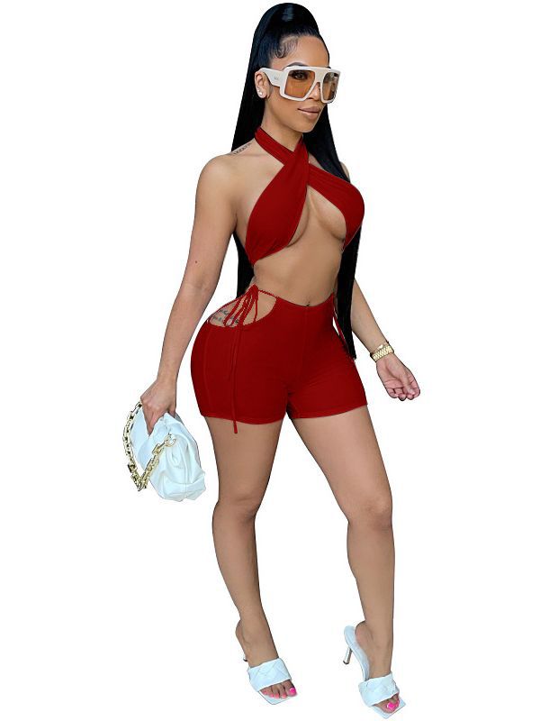 Women's Sleeveless Wrap Top and Shorts
