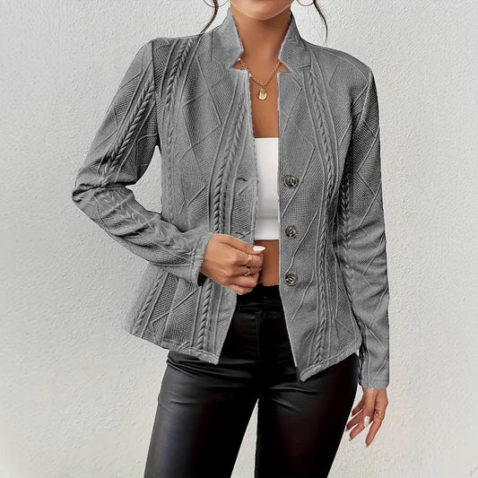 Women's Slim Fit Button Pattern Suit Jacket