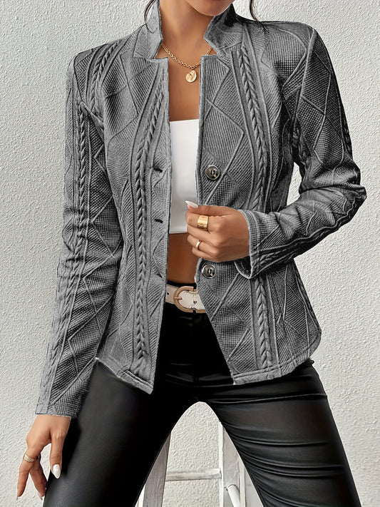 Women's Slim Fit Button Pattern Suit Jacket