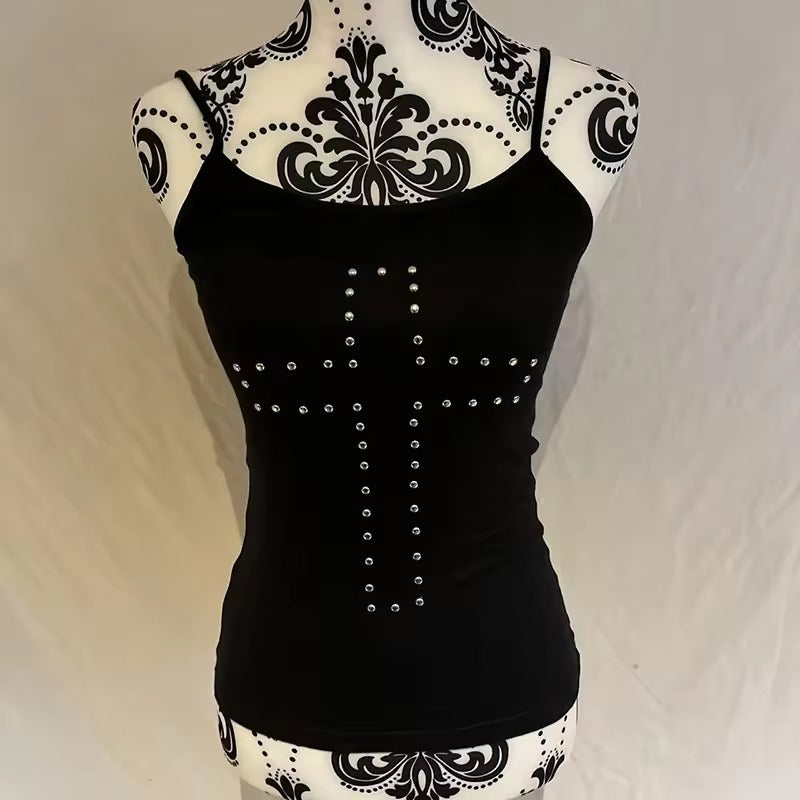 Women's Slim Fit Cross Rivet Camisole
