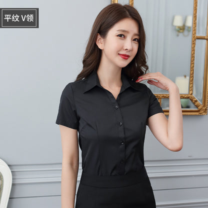 Women's Slim Fit Long & Short Sleeve Shirt - V-Neck/Square Collar