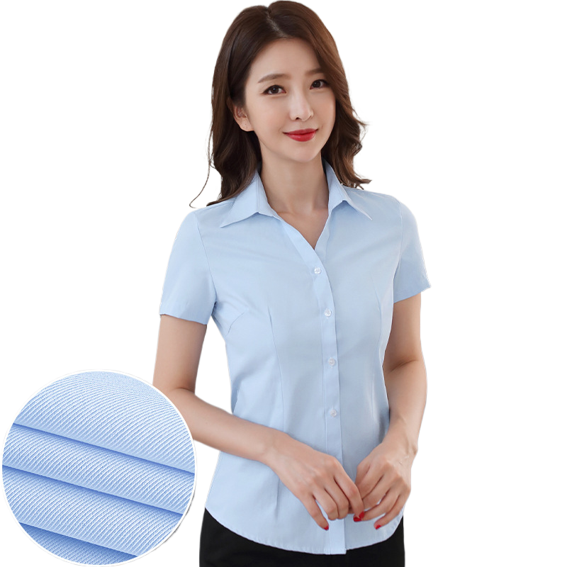 Women's Slim Fit Long & Short Sleeve Shirt - V-Neck/Square Collar