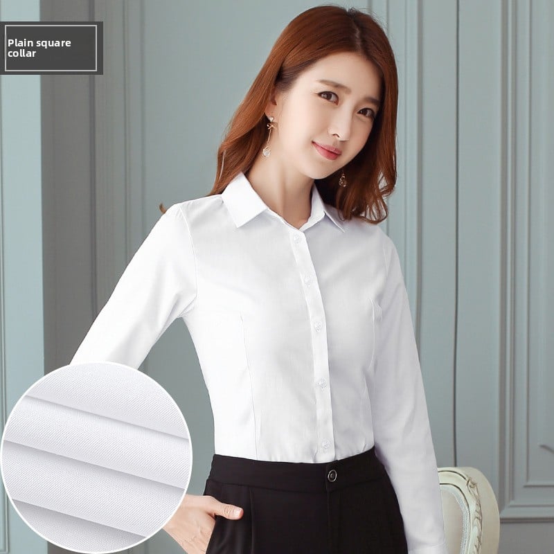 Women's Slim Fit Long & Short Sleeve Shirt - V-Neck/Square Collar