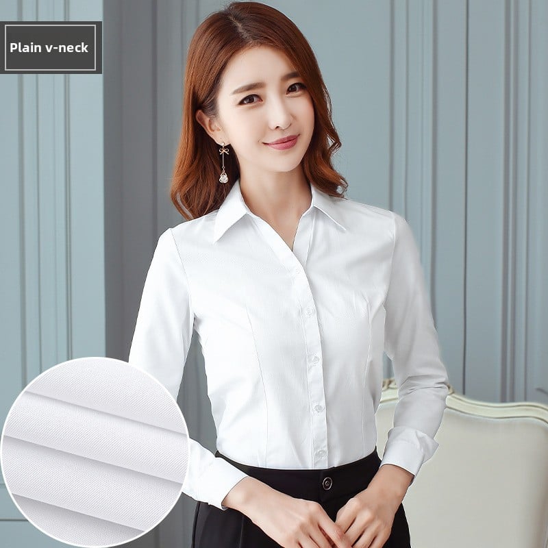 Women's Slim Fit Long & Short Sleeve Shirt - V-Neck/Square Collar