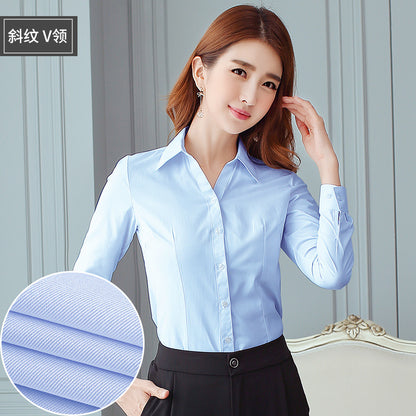 Women's Slim Fit Long & Short Sleeve Shirt - V-Neck/Square Collar
