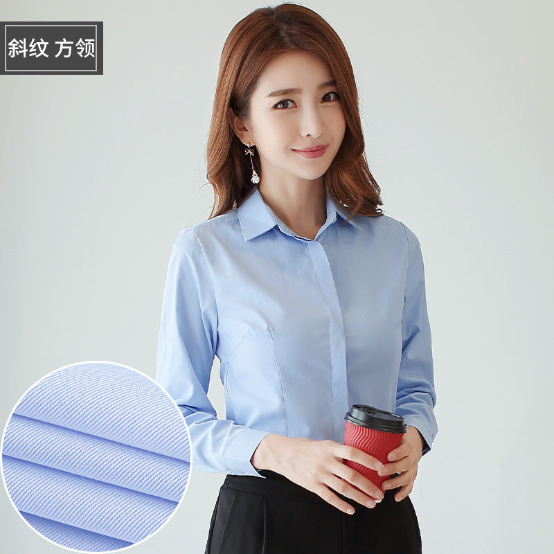 Women's Slim Fit Long & Short Sleeve Shirt - V-Neck/Square Collar