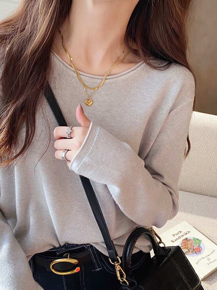 Women's Slim Fit Long Sleeve Knitwear Top