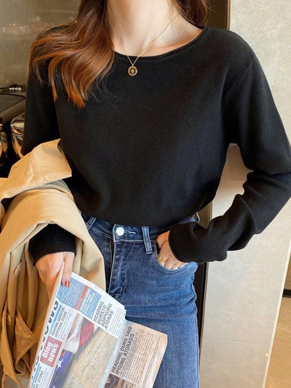 Women's Slim Fit Long Sleeve Knitwear Top