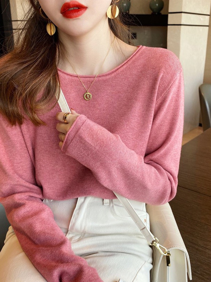 Women's Slim Fit Long Sleeve Knitwear Top