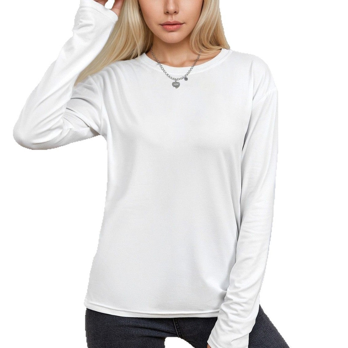 Women's Slim Fit Long Sleeve Round Neck T-Shirt