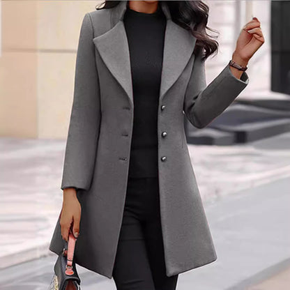 Women's Slim Fit Mid-Length Wool Coat