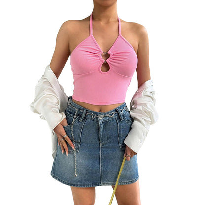 Women's Slim Fit Pleated Neck Top