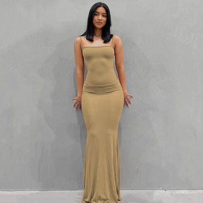 Women's Slim Fit Sling Long Dress