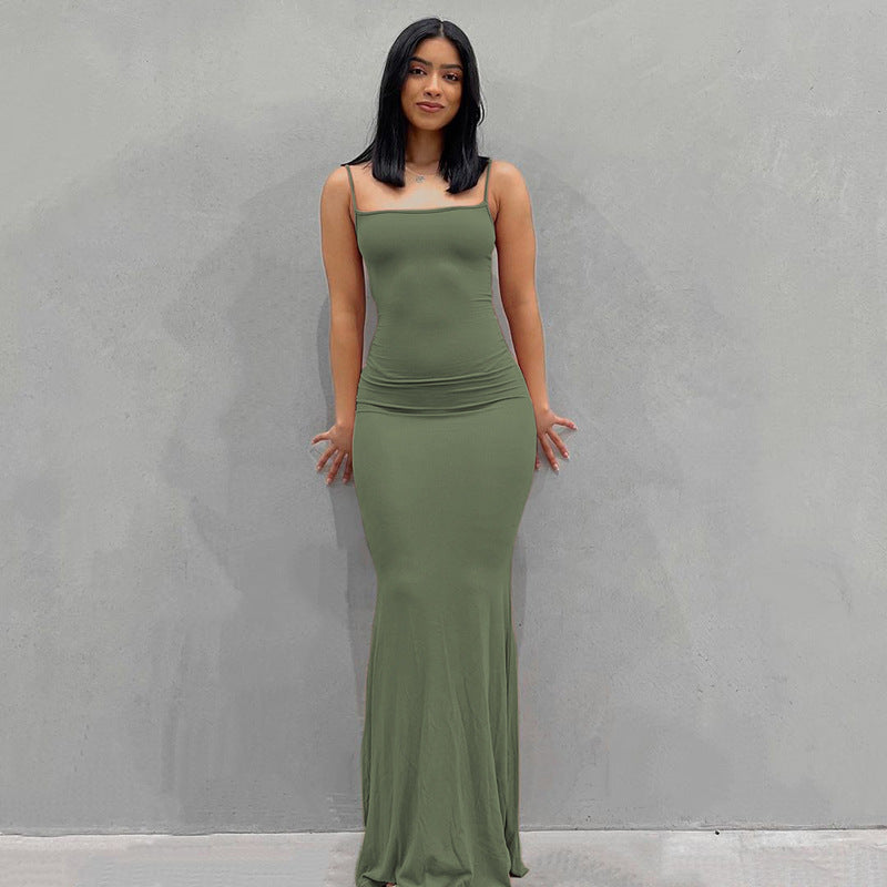 Women's Slim Fit Sling Long Dress