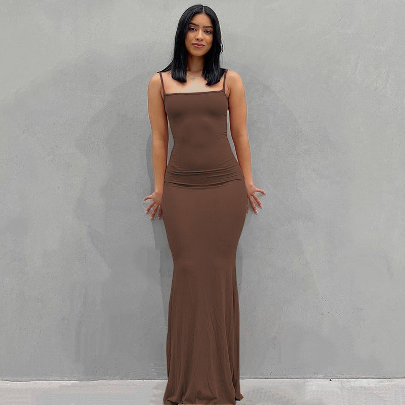 Women's Slim Fit Sling Long Dress