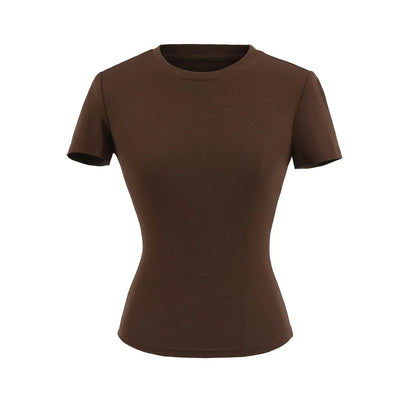 Women's Slim-Fit T-Shirt with Low-Waist Pants Set