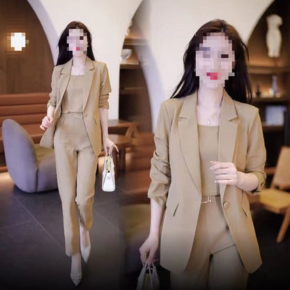 Women's Slim-fit Three-piece Suit Set