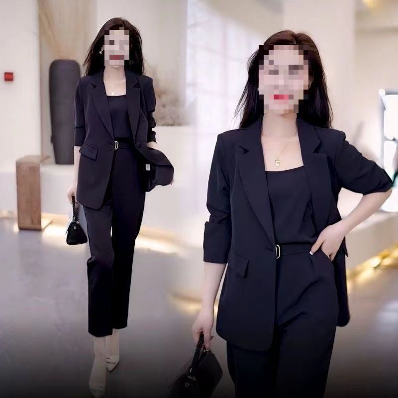 Women's Slim-fit Three-piece Suit Set
