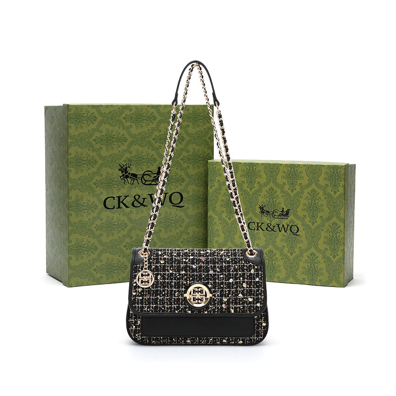 Women's Small Square Shoulder Bag with Chain Handle