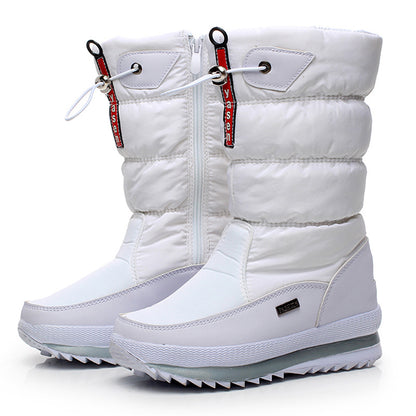 Women's Snow Boots, Thickened and Warm Cotton Shoes, Slip-Resistant and Waterproof Mid-Calf Boots, Plus Sizes