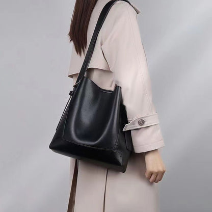 Women's Soft Leather Bucket Bag