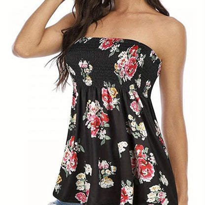 Women's solid-color floral sleeveless vest