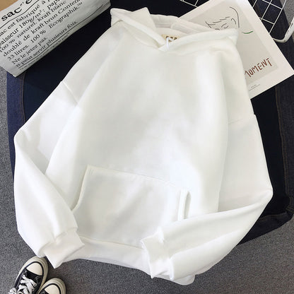 Women's solid-color hooded sweatshirt